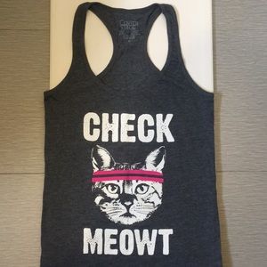 NWOT Center Stage Check Meowt Tank Top